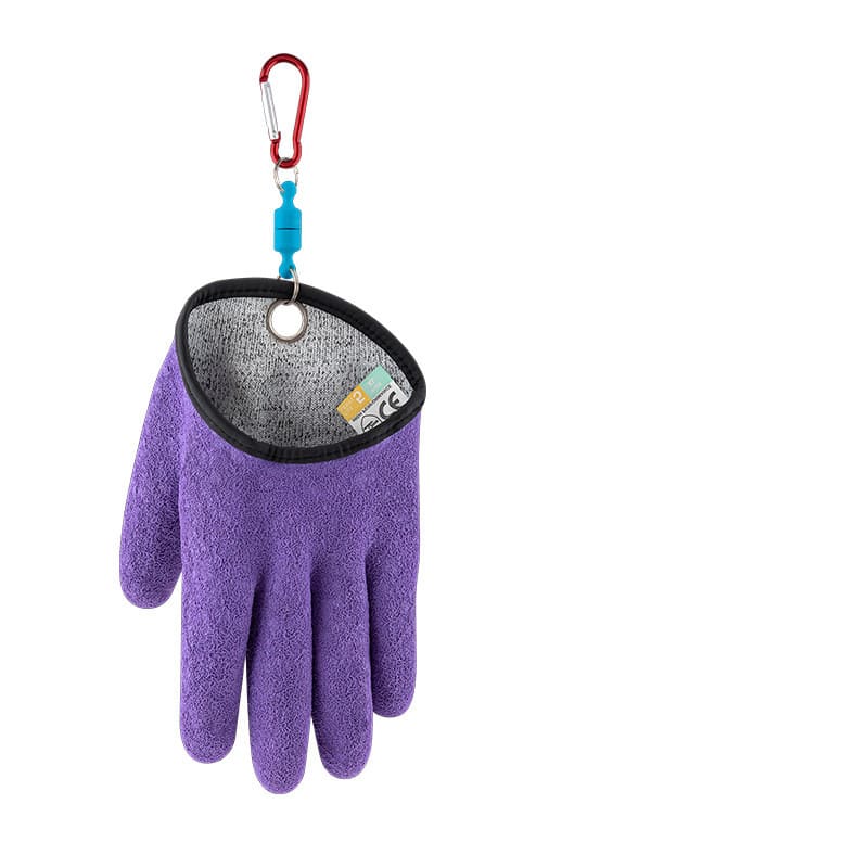 Fishing Gloves Anti-Slip Protect Hand From Puncture Scrapes Fisherman Professional Catch Fish Latex Hunting Gloves Left Right view 15