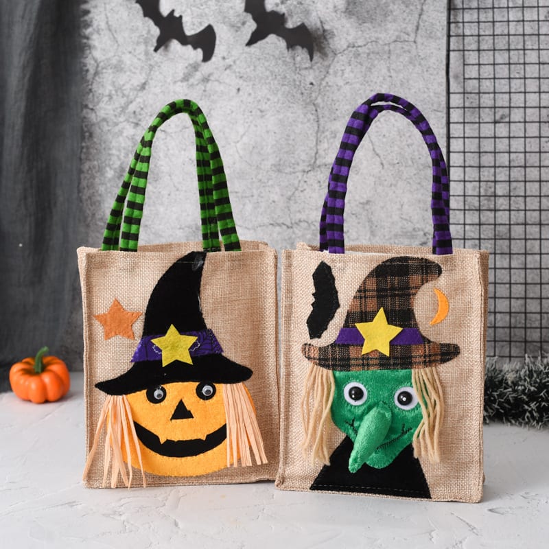Halloween Candy Tote Bag For Kids Funny Creative Witch Skull Pumpkin Gift Handbag Small Jewelry Props Shopping Bags view 6