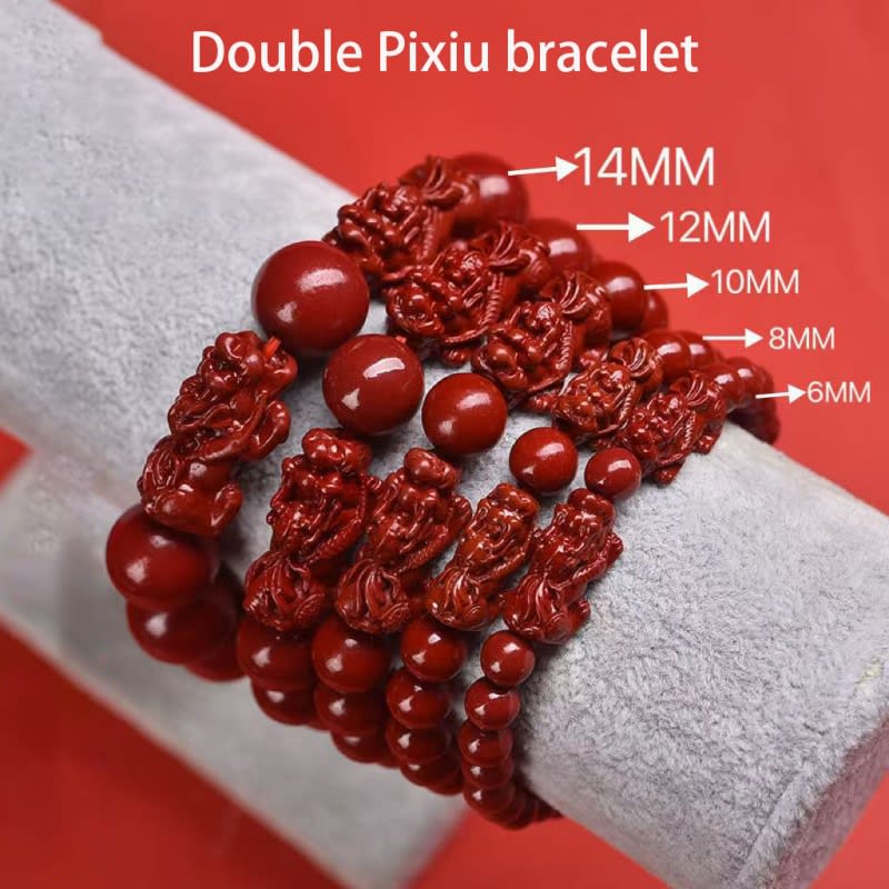 Cinnabar Double Pixiu Bracelet view 17