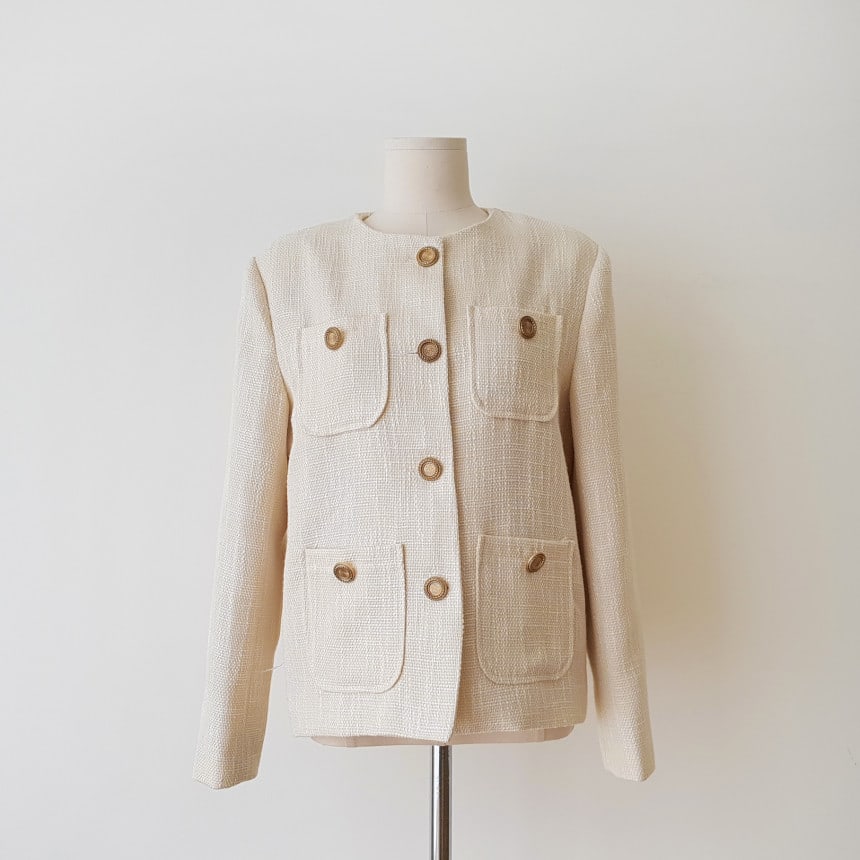 Vitality Girl French Light Mature Temperament Trendy Tweed Top Straight Long Sleeve Short Jacket view 5