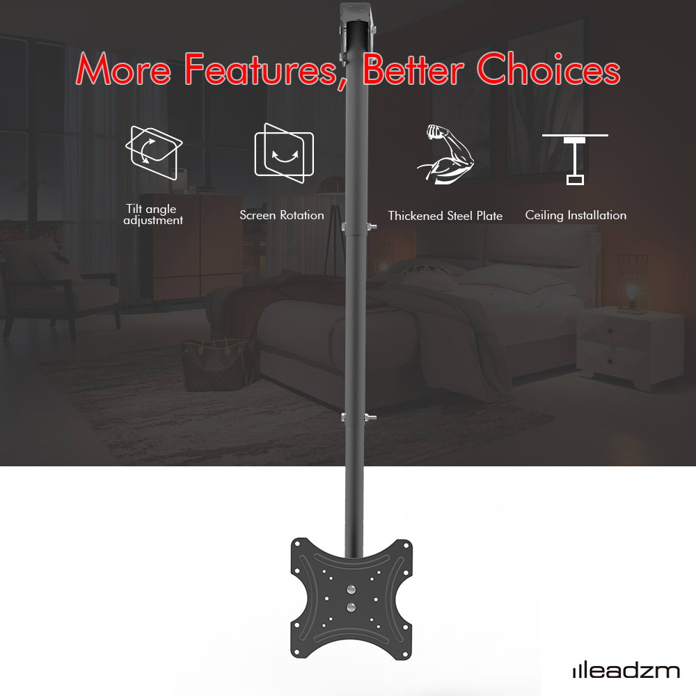 TV Ceiling Bracket, Length Adjustable 360 Degree Rotation, Up And Down 5-15 Degrees, Load Capacity 25kg view 2