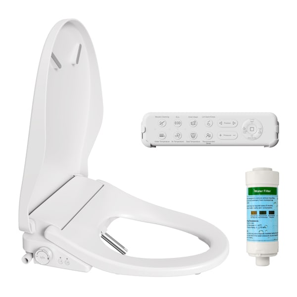 Smart Toilet With Side Knob Adjustable Heated Seat, Water Temperature And Pressure Adjustment Function, Portable Toilet With Automatic Nozzle Cleaning Function, Cannot Be Shipped On Weekends view 4