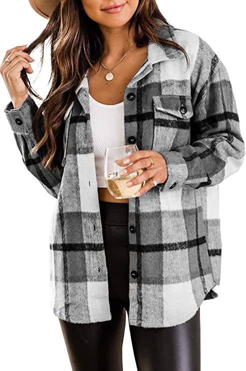 Flannel Jacket Casual Check Button Down view 8