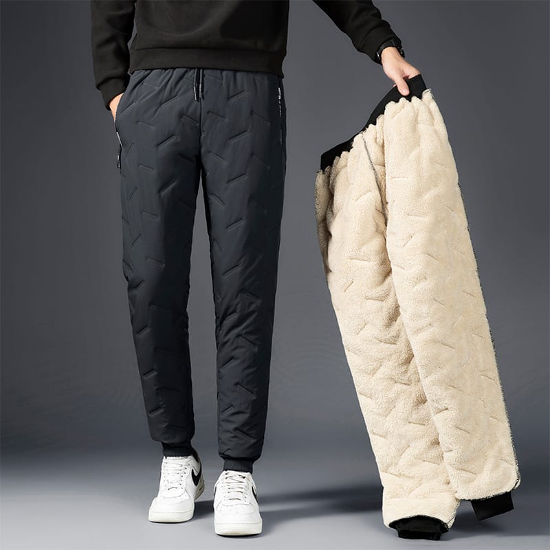 Men's Trousers Winter Velvet Thickening Loose Fleece Pants With Zip Pocket Large Size Windproof Warm Jogging Pants view 15