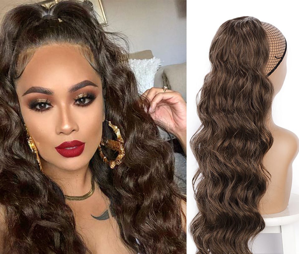 Wig Big Wave Drawstring Ponytail Matte High Temperature Silk Chemical Fiber Wig view 7