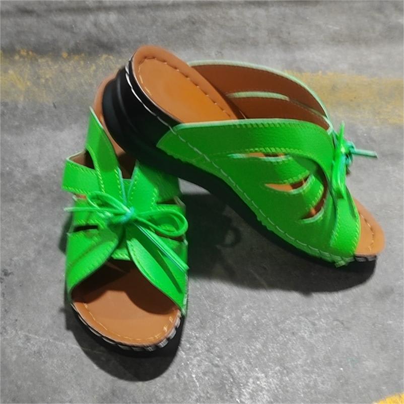 New Roman Shoes For Women Lace-up Platform Wedges Sandals Summer Fashion Slides Casual Vacation Beach Slippers view 7