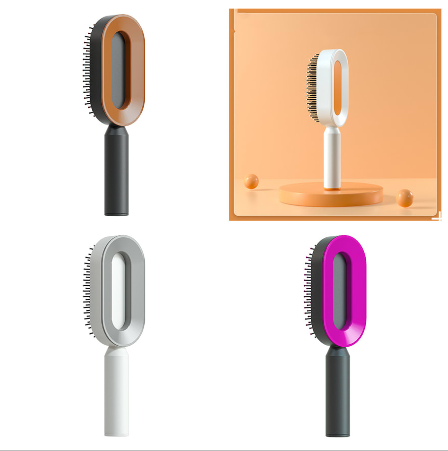 Self Cleaning Hair Brush For Women One-key Cleaning Hair Loss Airbag Massage Scalp Comb Anti-Static Hairbrush view 79
