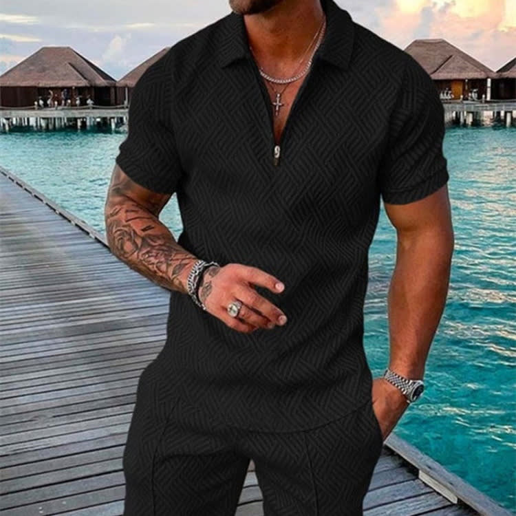 New Men's Summer Short Sleeve Shorts Casual Suit view 19