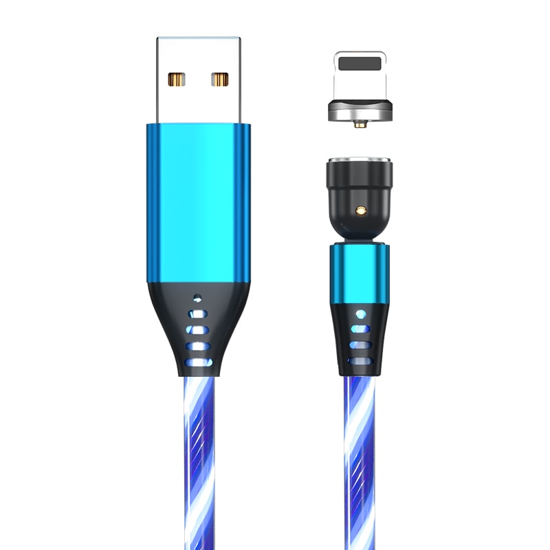 540 Rotate Luminous Magnetic Cable 3A Fast Charging Mobile Phone Charge Cable For LED Micro USB Type C For I Phone Cable view 7