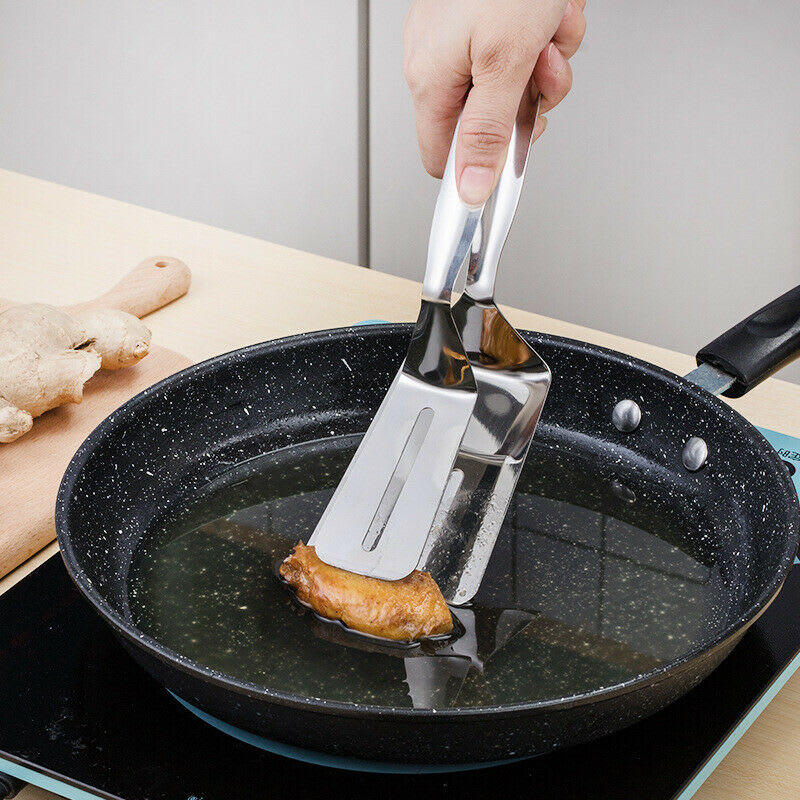 Stainless Steel Steak Clamp Food Bread Meat BBQ Clip Tongs Kitchen Cooking Tool view 3