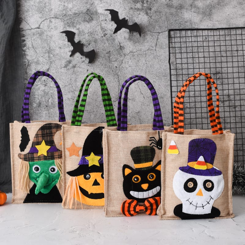 Halloween Candy Tote Bag For Kids Funny Creative Witch Skull Pumpkin Gift Handbag Small Jewelry Props Shopping Bags view 9