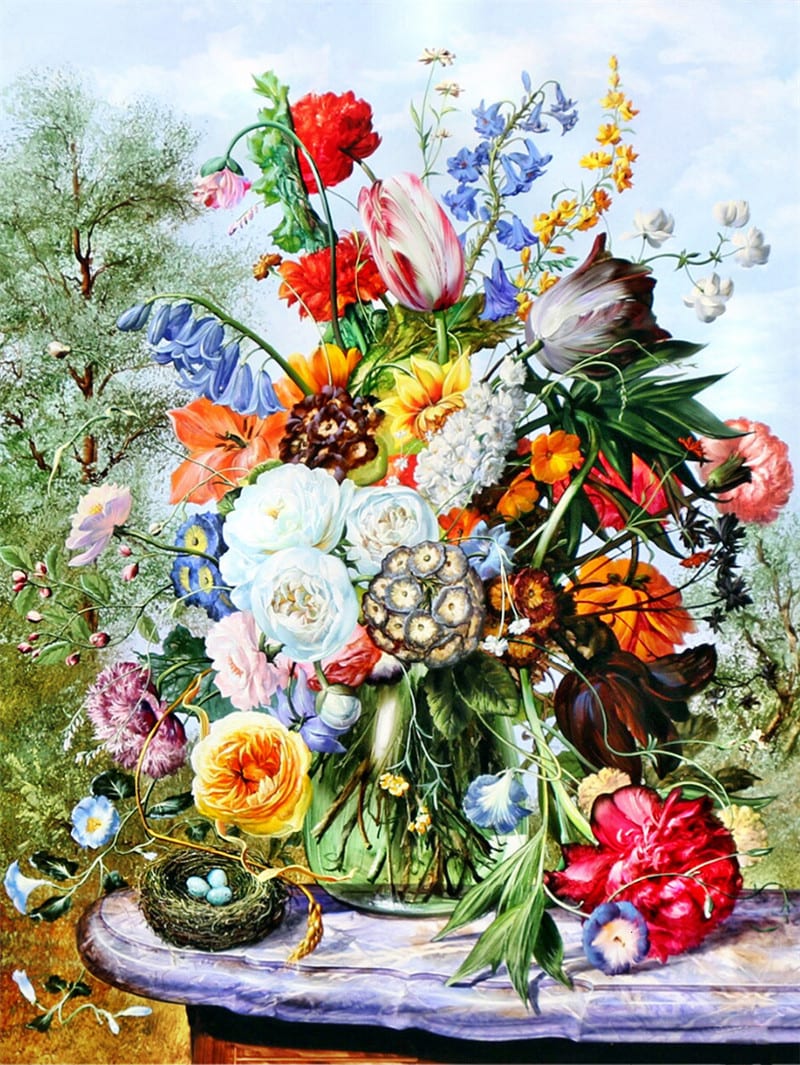 Flower Combination 5d Diamond Painting Diy Full Diamond Cross view 8