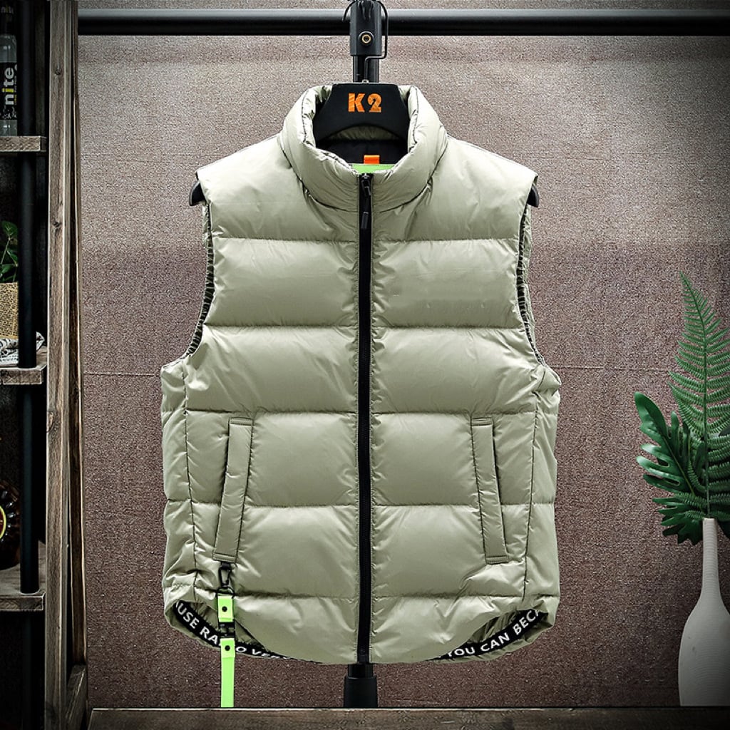Men's Winter Down Vest Fashion All-match Stand-collar Sleeveless Jacket Solid Thickened Tank Outerwear Clothing view 1