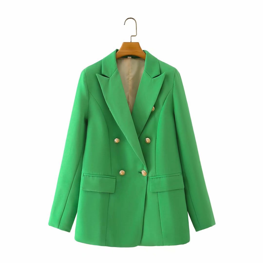 Women's Suit Long Sleeve Short Jacket French Double Breasted view 7