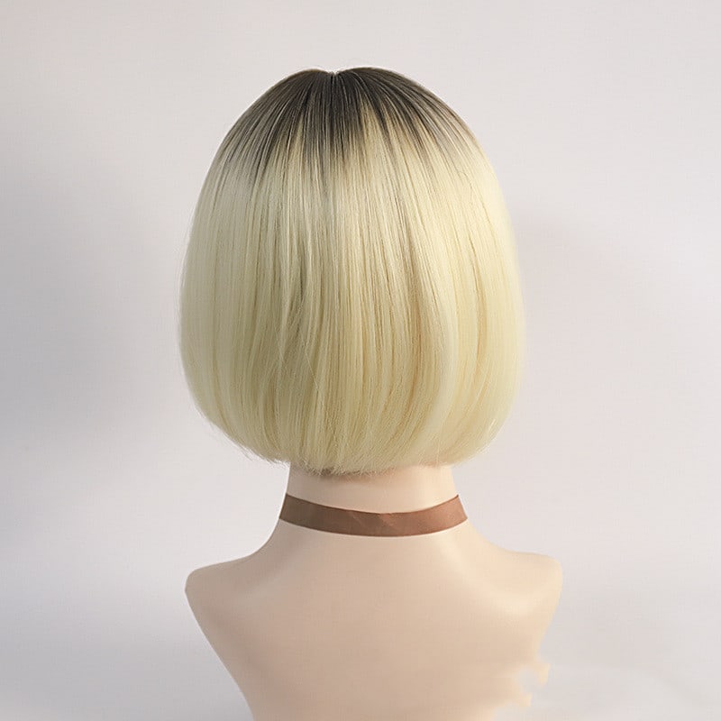 Women's Wigs With Medium Split Short Bob Gradient