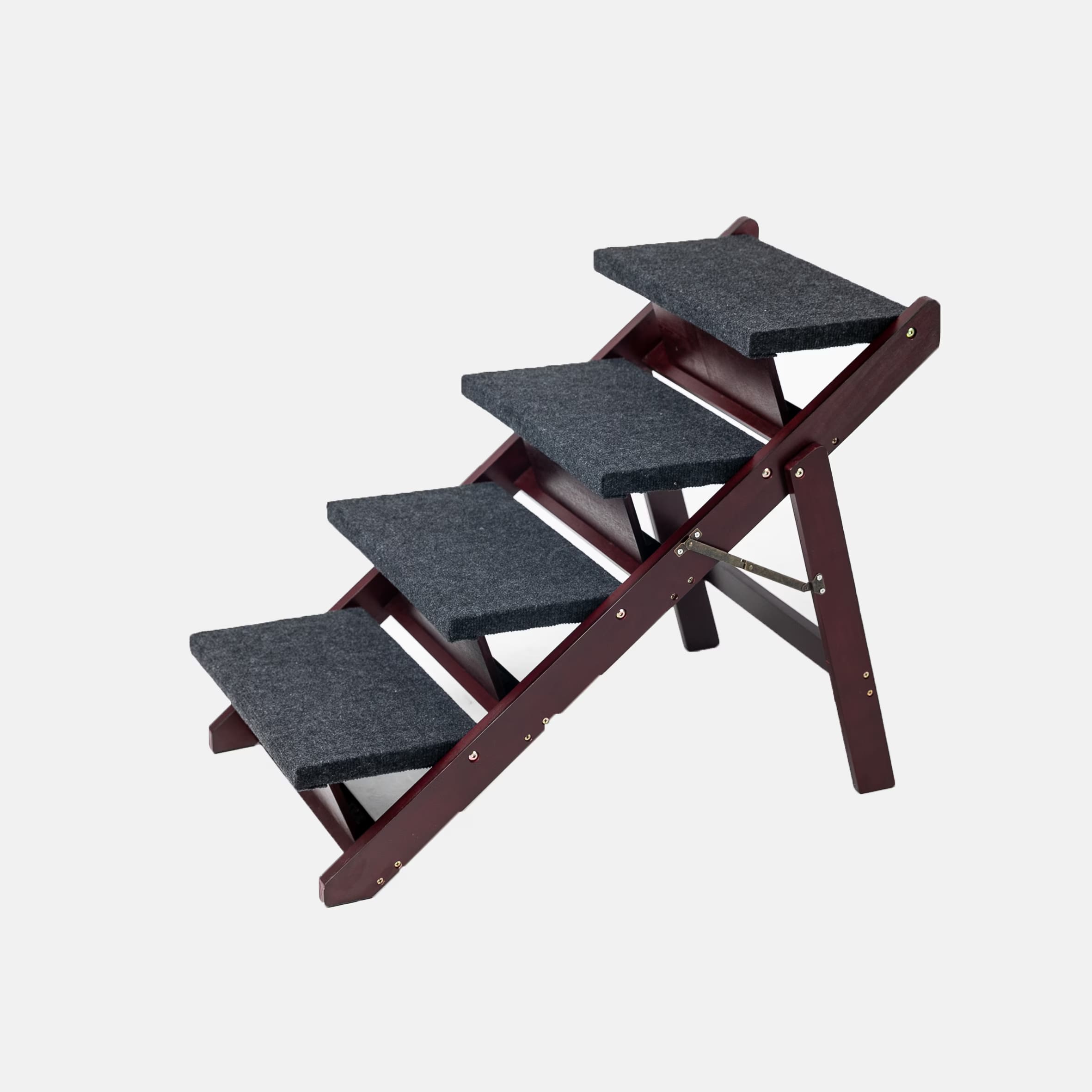 Wooden Dog Stairs Steps - Foldable 4 Levels Pet Stairs & Ramp Perfect For Beds And Cars - Portable Dog Cat Ladder Up To 110 Pounds view 6