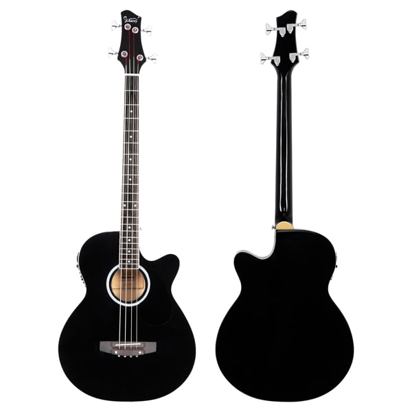 4 Strings With EQ, Rosewood Fingerboard Folk Bass, Black view 8