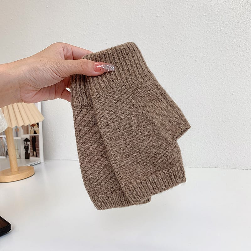 Women's Warm Knitting Wool Half Finger Gloves view 7