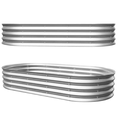 2Pcs 6x3x1ft Raised Garden Bed Kit, Galvanized Planter Raised Garden Beds For Outdoor For Vegetables,Flowers &Herbs, Heavy Duty, Rust-Resistant, Easy Assembly view 2