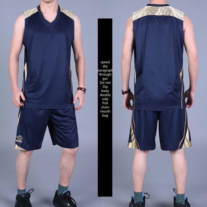 Basketball Sports Suit Men's Summer Casual Wear Sleeveless Thin Vest Running Suit Shorts Sportswear view 3