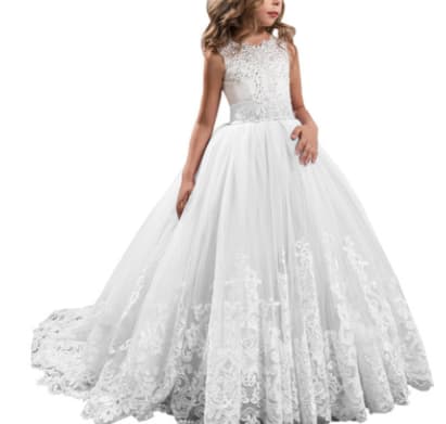Europe And The United States New Children's Clothing Lace Wedding Dress view 4
