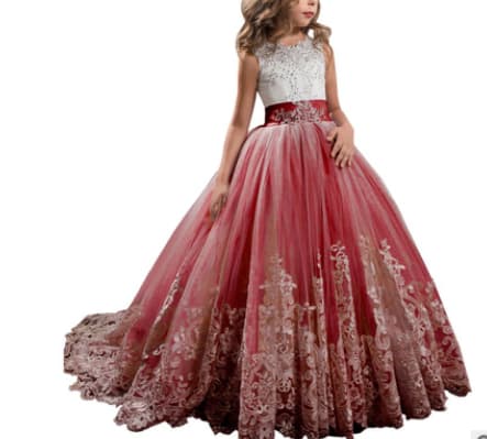 Europe And The United States New Children's Clothing Lace Wedding Dress view 14