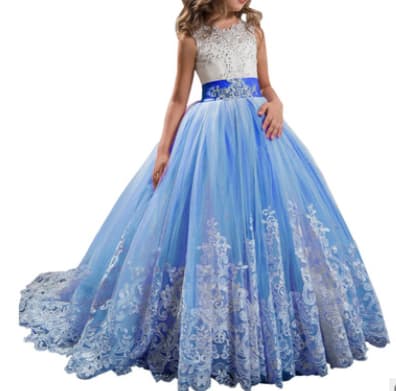 Europe And The United States New Children's Clothing Lace Wedding Dress view 9
