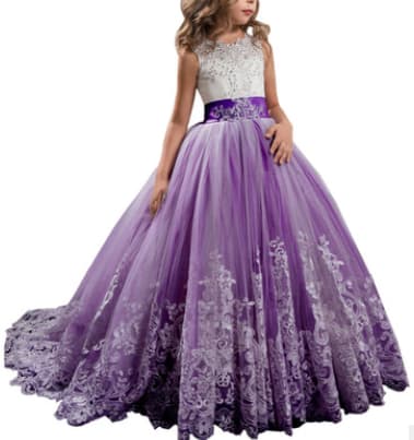 Europe And The United States New Children's Clothing Lace Wedding Dress view 11