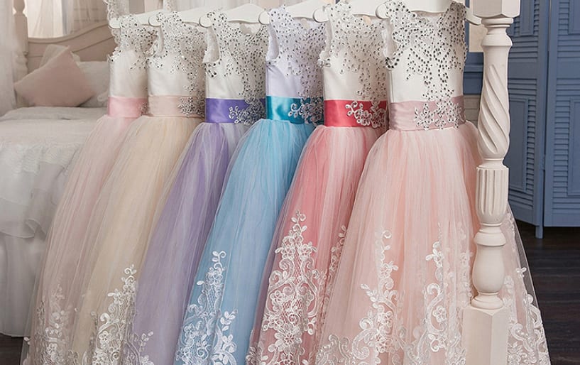 Europe And The United States New Children's Clothing Lace Wedding Dress view 12