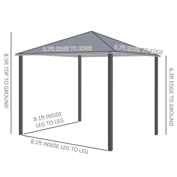 10ft X 10ft Patio Gazebo-Black-AS view 2