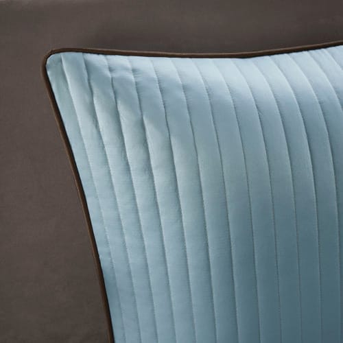 12 Piece Comforter Set With Cotton Bed Sheets Blue Brown Full view 19