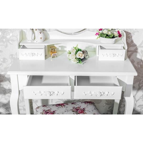 Four Drawer Single Mirror Dressing Table Set view 3