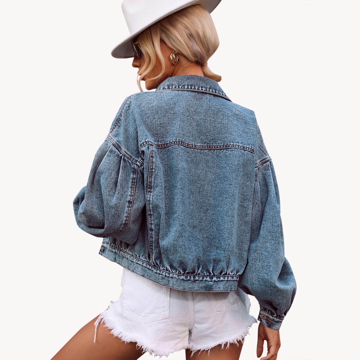 Casual Street Hipster Loose All Match Short Denim Jacket view 2