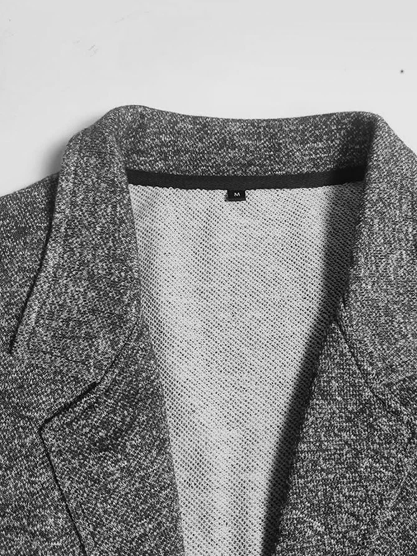Plus Size Men's Thin Elastic Knitted Suit view 4