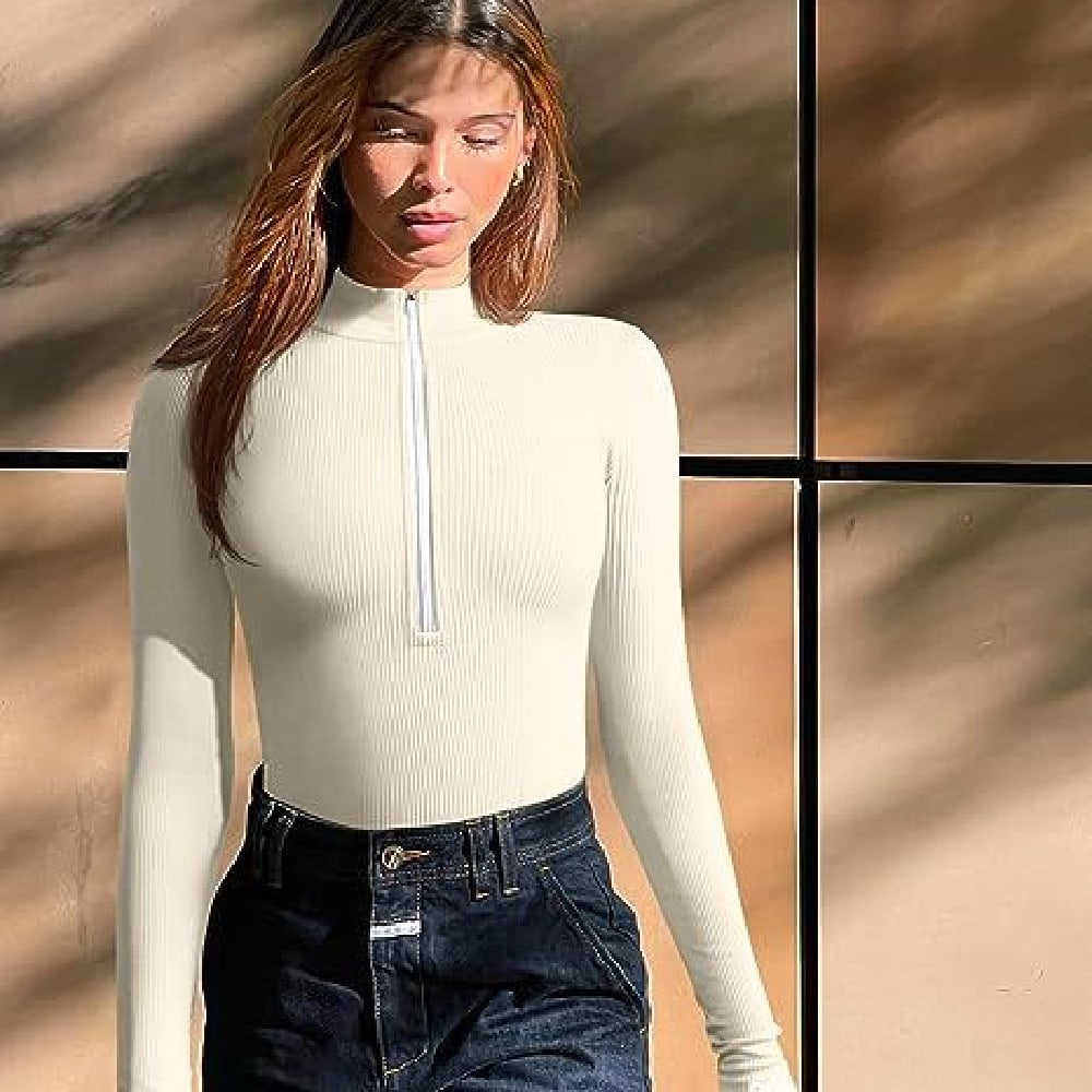 Fashion Long Sleeve Zipper Jumpsuit Seamless Slimming Shapewear For Women Romper view 8