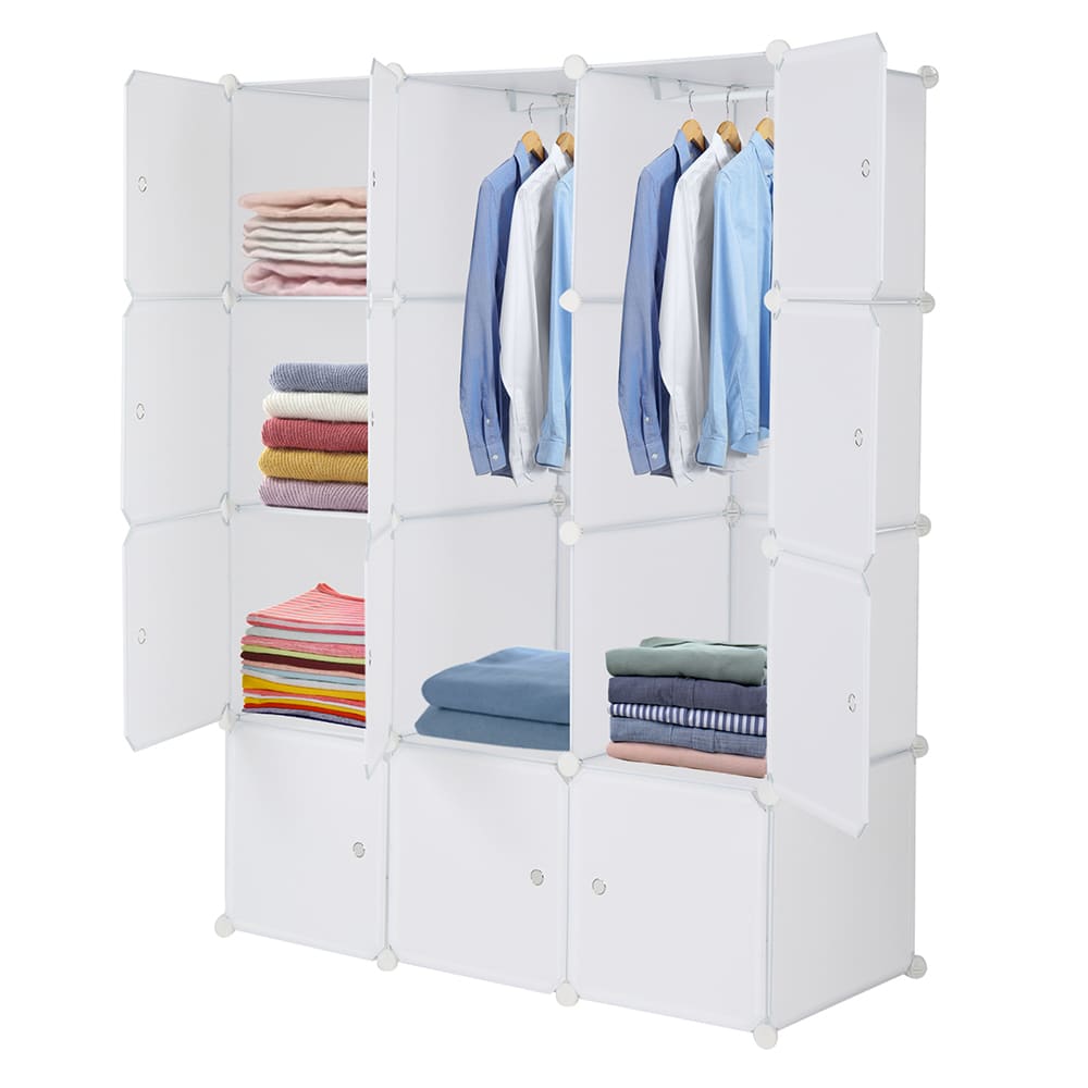 4-layer 12-compartment Rubik's Cube Wardrobe, Plastic, Can Be Freely Assembled DIY Style view 4