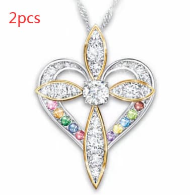 Fashion Love Heart Shaped Cross Pendant view 8