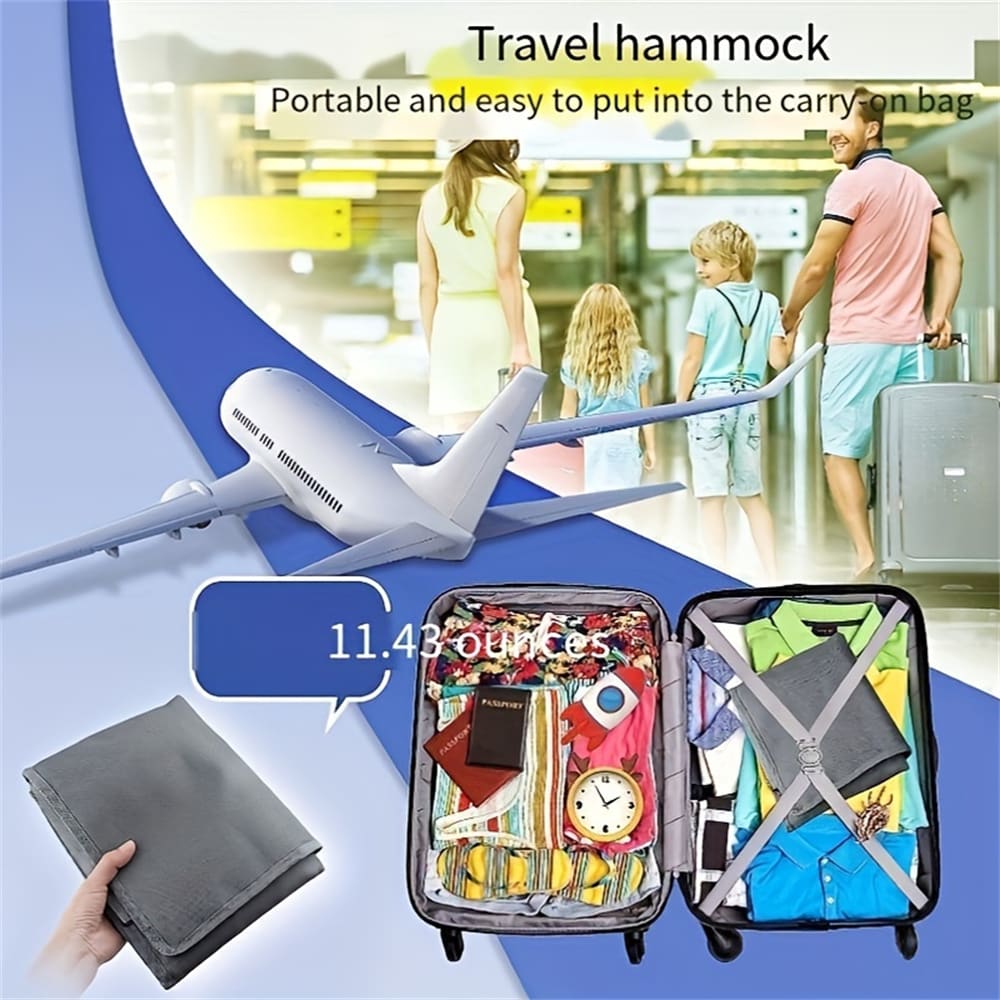 Portable Airplane Seat Extension Pad - Comfortable Nylon Travel Footrest For Enhanced Leg Support view 9