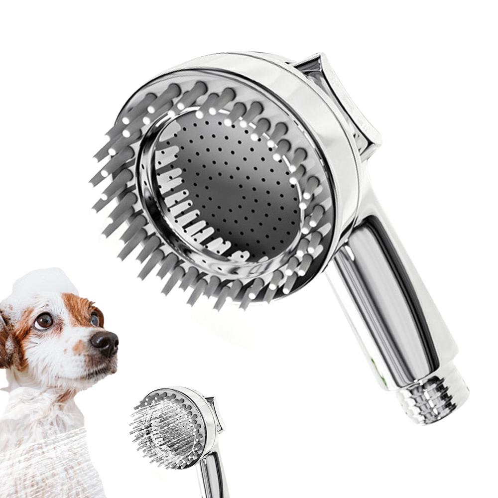 Dog Shower Attachment 2 In 1 Shower Hose Attachment Dog Bathing Soft Silicone Comb Teeth Ergonomic Grip For Dog Bath Accessories view 1
