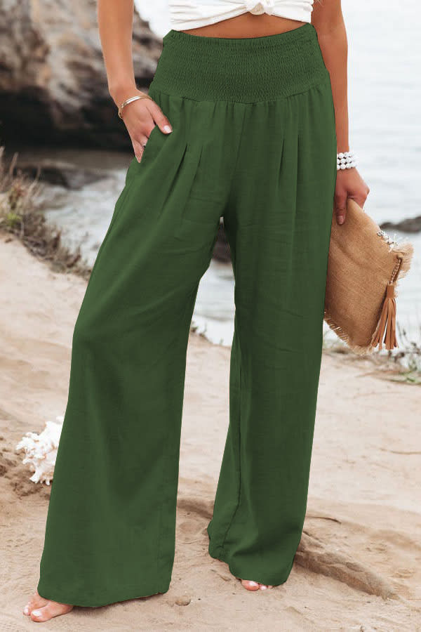 Women's Pants Casual Wide Leg Cotton Linen Loose Trousers view 11