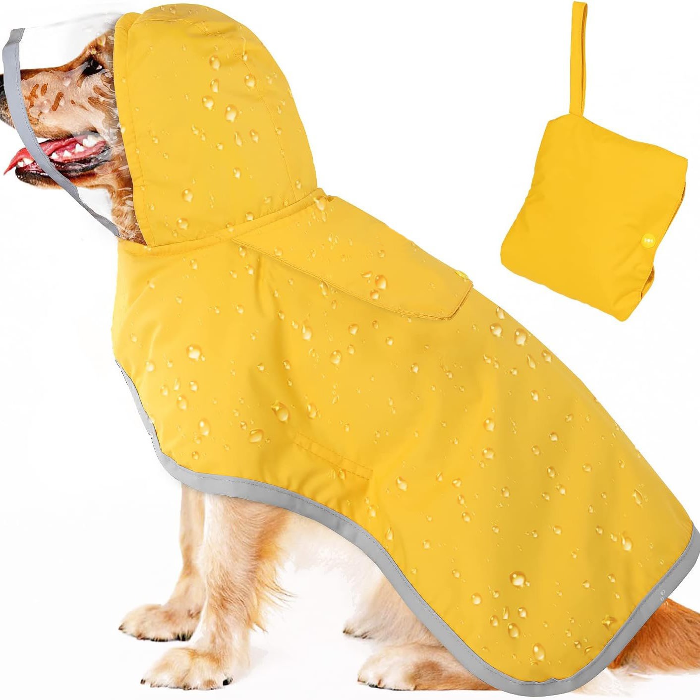 Dog Raincoat Waterproof Soft Breathable Dog Rain Jacket For Small Dog Hooded Dog Rain Coat With Transparent Cap Protect Belly view 19