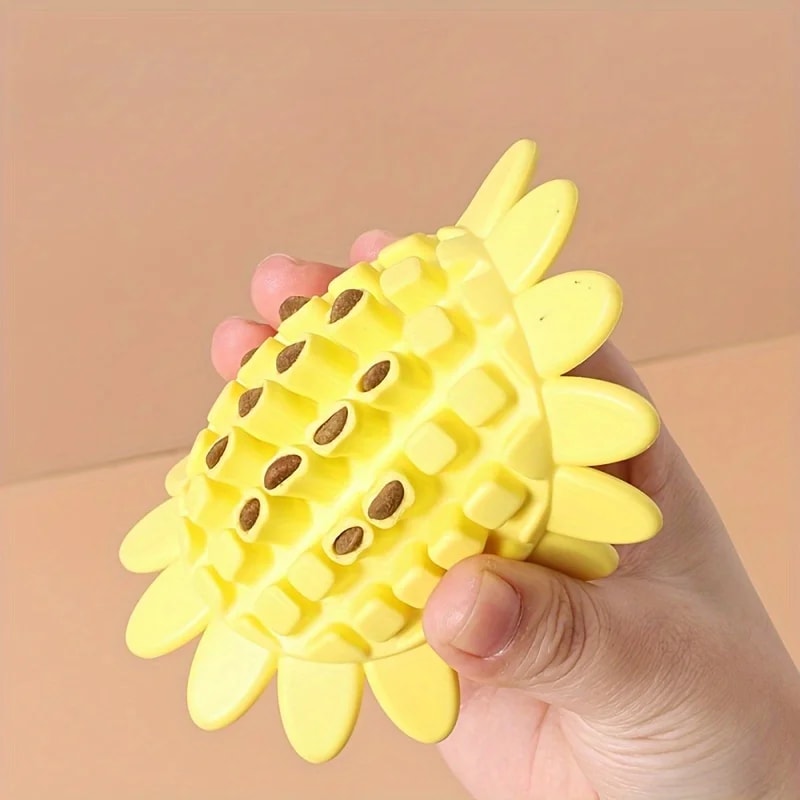 Rubber Sunflower Dog Toys Chewy Durable Fun Perfect For Teething And Playing In Puppies Dog Accessories Pet Products view 4