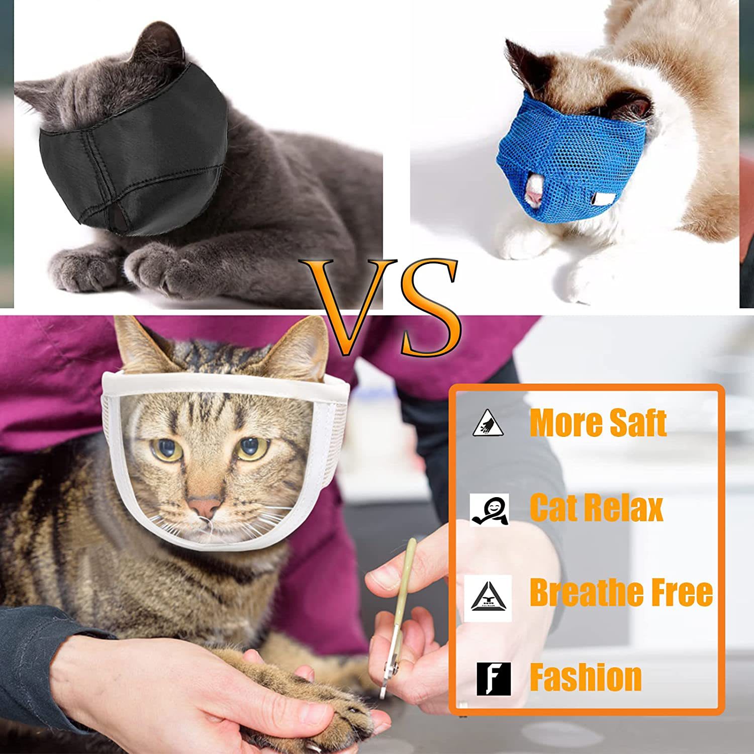 Anti Bite Puppy Kitten Muzzles Mask Pet Product Cat Muzzle Breathable Dogs Cats Bathing Grooming Tools view 6