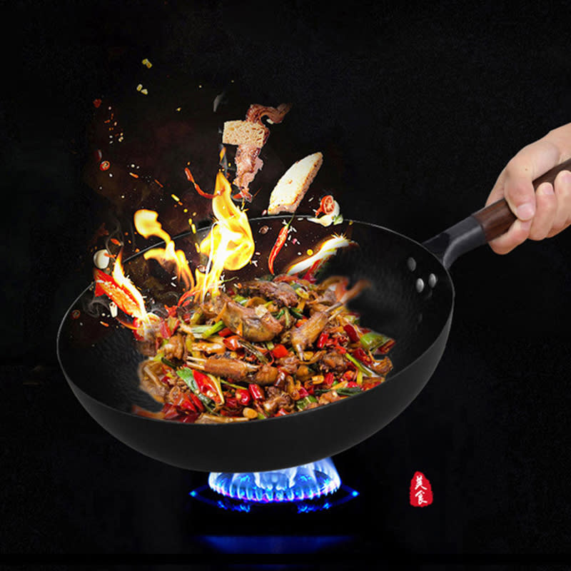 Iron Pan Traditional Iron Wok Handmade view 6