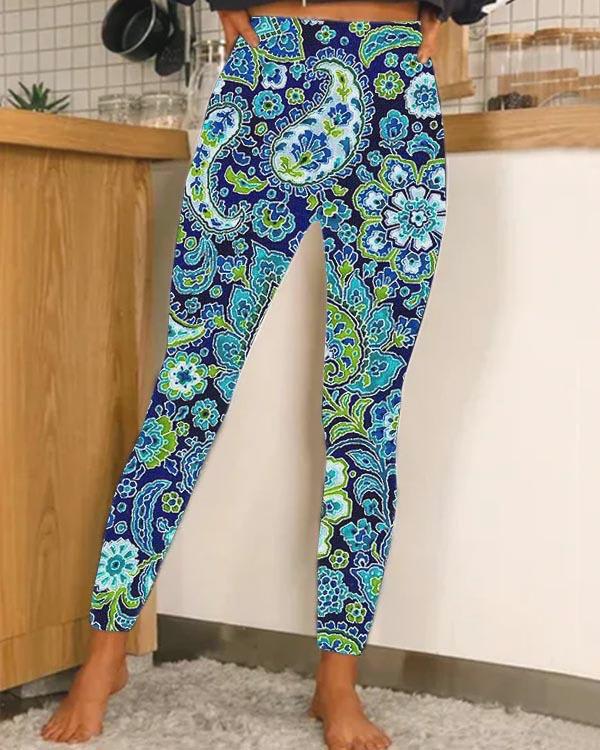 Hawaiian Style Digital Printing 3D Leggings For Men And Women view 7
