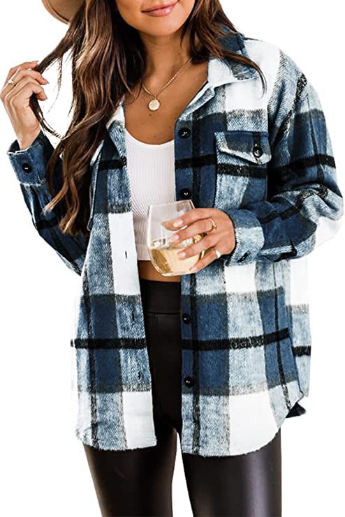 Flannel Jacket Casual Check Button Down view 7
