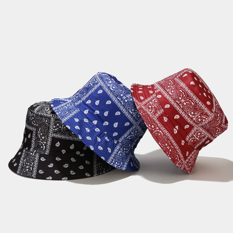 Bandana Print Bucket Hats With Multiple Colorways view 2