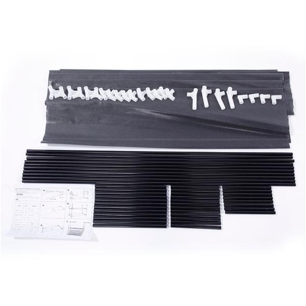 Simple Assembly 5 Tiers Non-woven Fabric Shoe Rack With Handle Black view 4