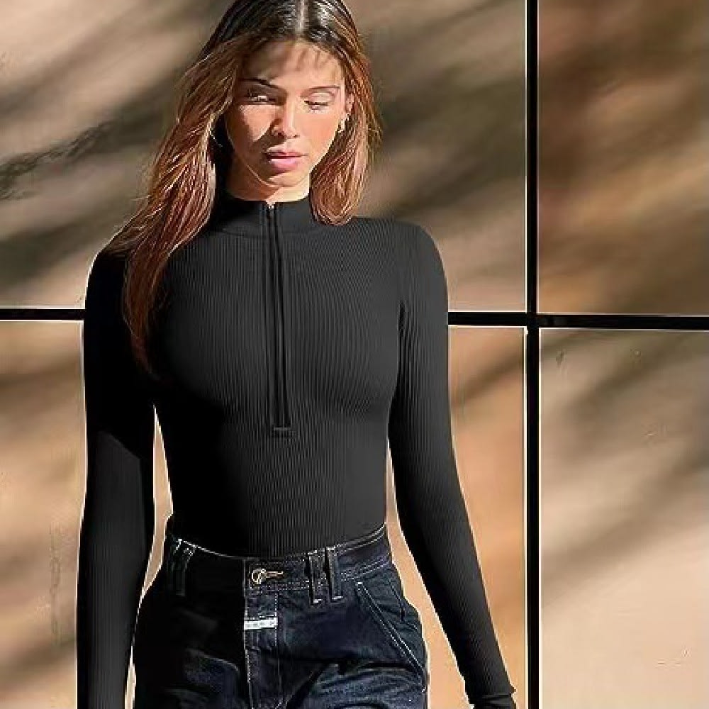 Fashion Long Sleeve Zipper Jumpsuit Seamless Slimming Shapewear For Women Romper view 17