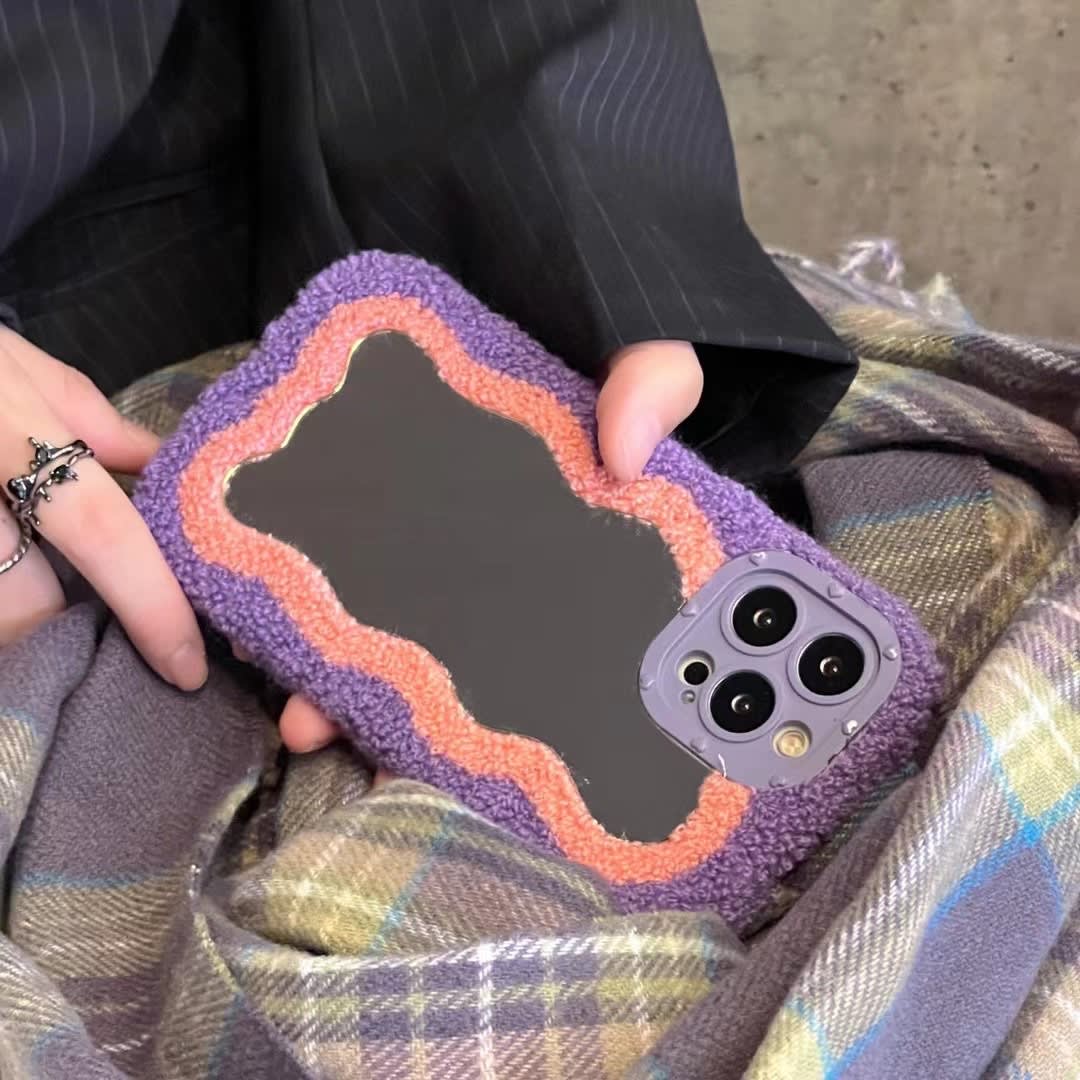 Plush Patch Mirror Mobile Phone Shell view 3